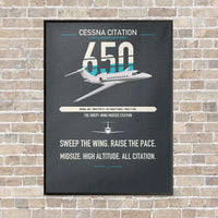 Thumbnail for Cessna Citation 650 - Citation III vertical canvas print - framed - gray background