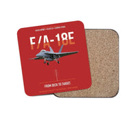Thumbnail for F-A-18E Super Hornet Block III From Deck To Target design on red 1 piece coaster