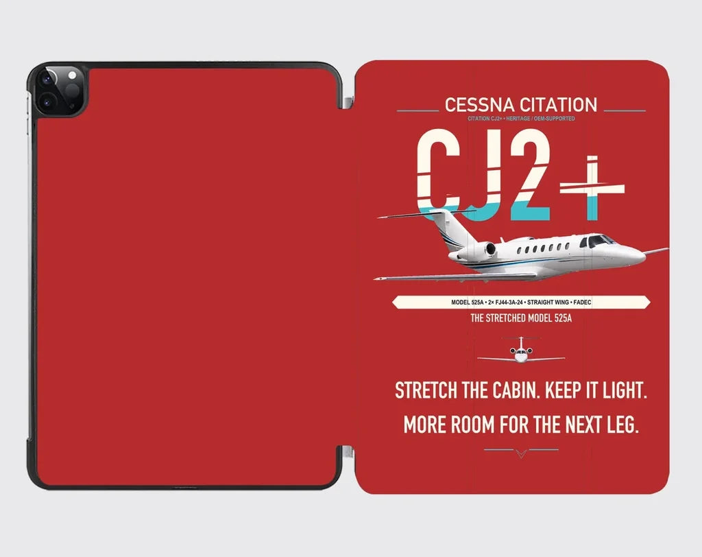 Cessna Citation CJ2+ design on red ipad tablet case
