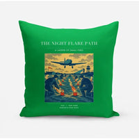 Thumbnail for VINTAGE G4525 - The Night Flare Path - Designed Pillows design on green