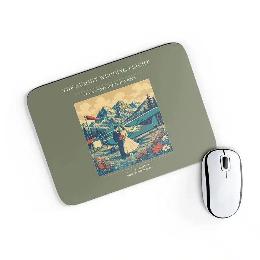 VINTAGE G4345 - The Summit Wedding Flight - Designed Mouse Pads design on greenarmy rectangle