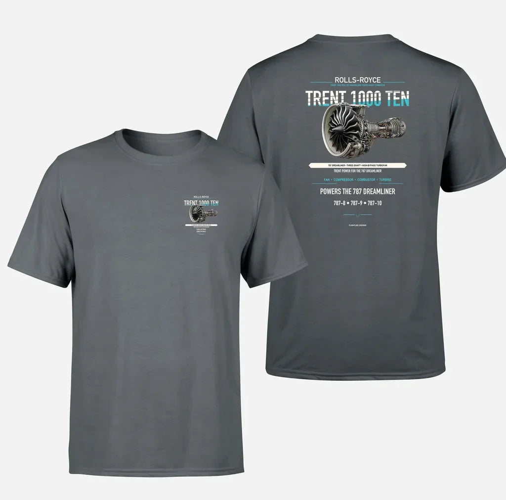TRENT 1000 TEN design on gray t shirt