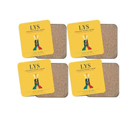 Thumbnail for Lyon-Saint Exupéry Airport (LYS) design on yellow 4 pieces set coaster