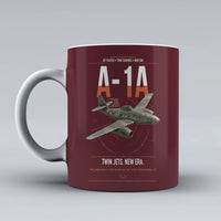 Thumbnail for Messerschmitt Me 262A-1a design on dark red ceramic mug, double-side print