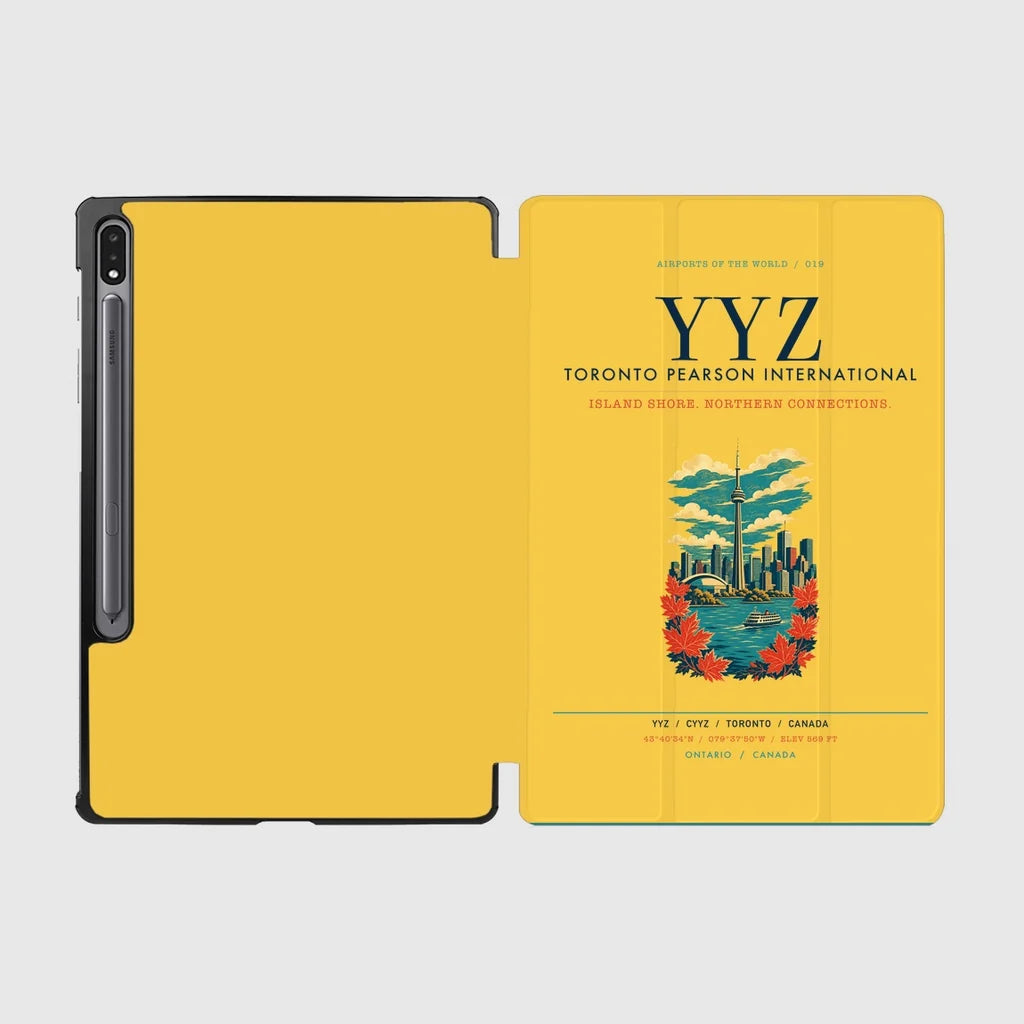 Toronto Pearson International Airport (YYZ) design on yellow samsung tablet tablet case