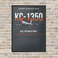 Thumbnail for KC-135Q Blackbird Tanker vertical canvas print - framed - gray background