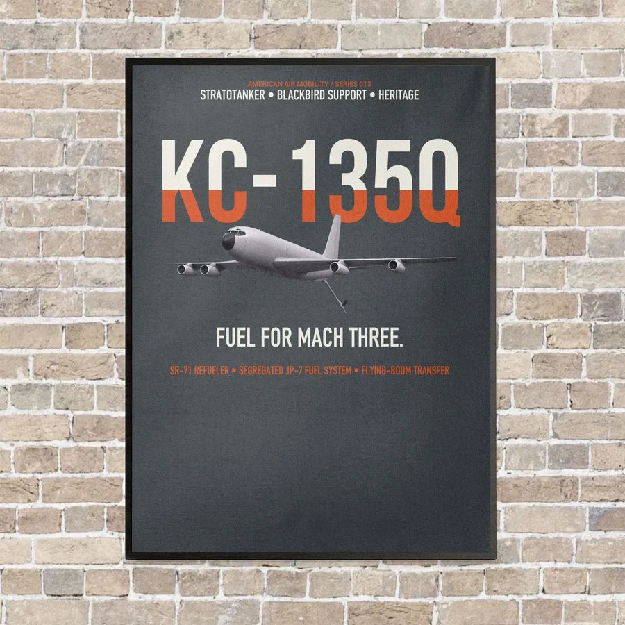 KC-135Q Blackbird Tanker vertical canvas print - framed - gray background