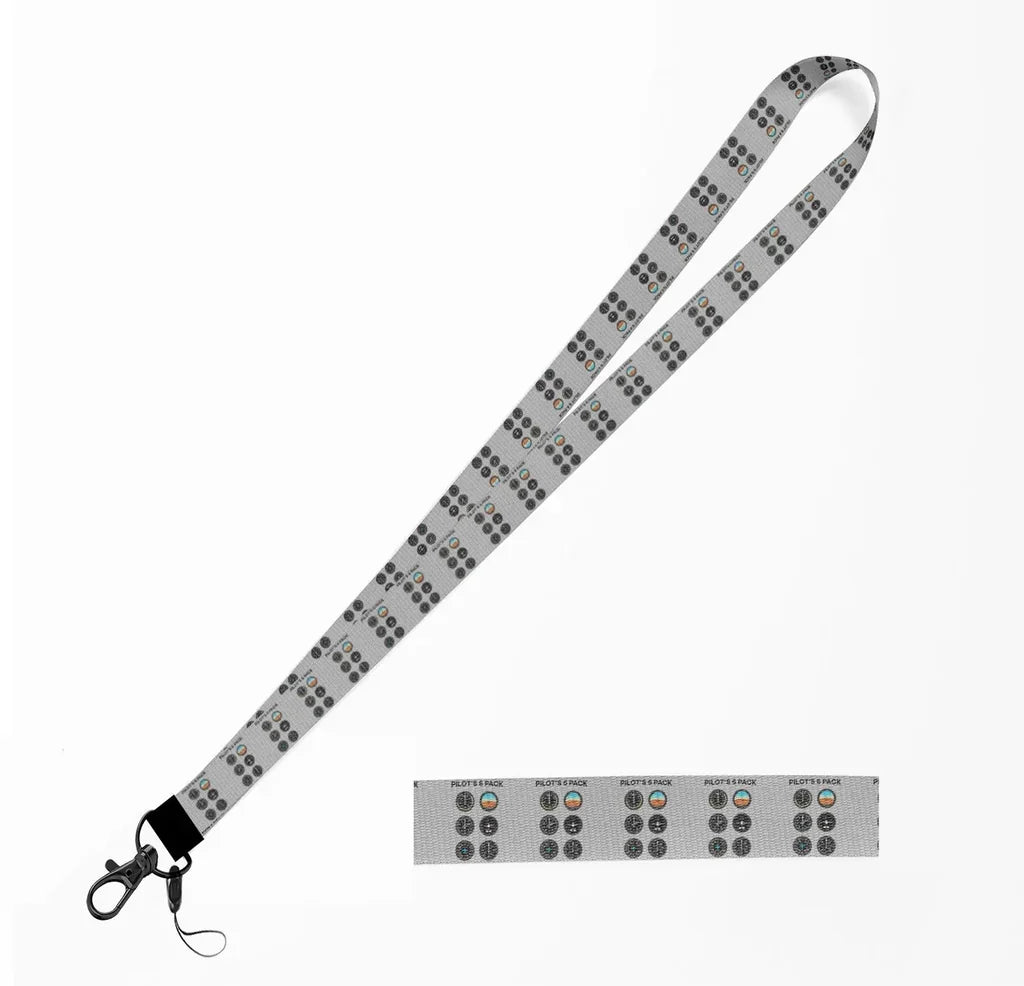 Pilot's 6 Pack lanyard - light gray
