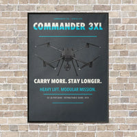 Thumbnail for Draganfly Commander 3XL vertical canvas print - framed - gray background