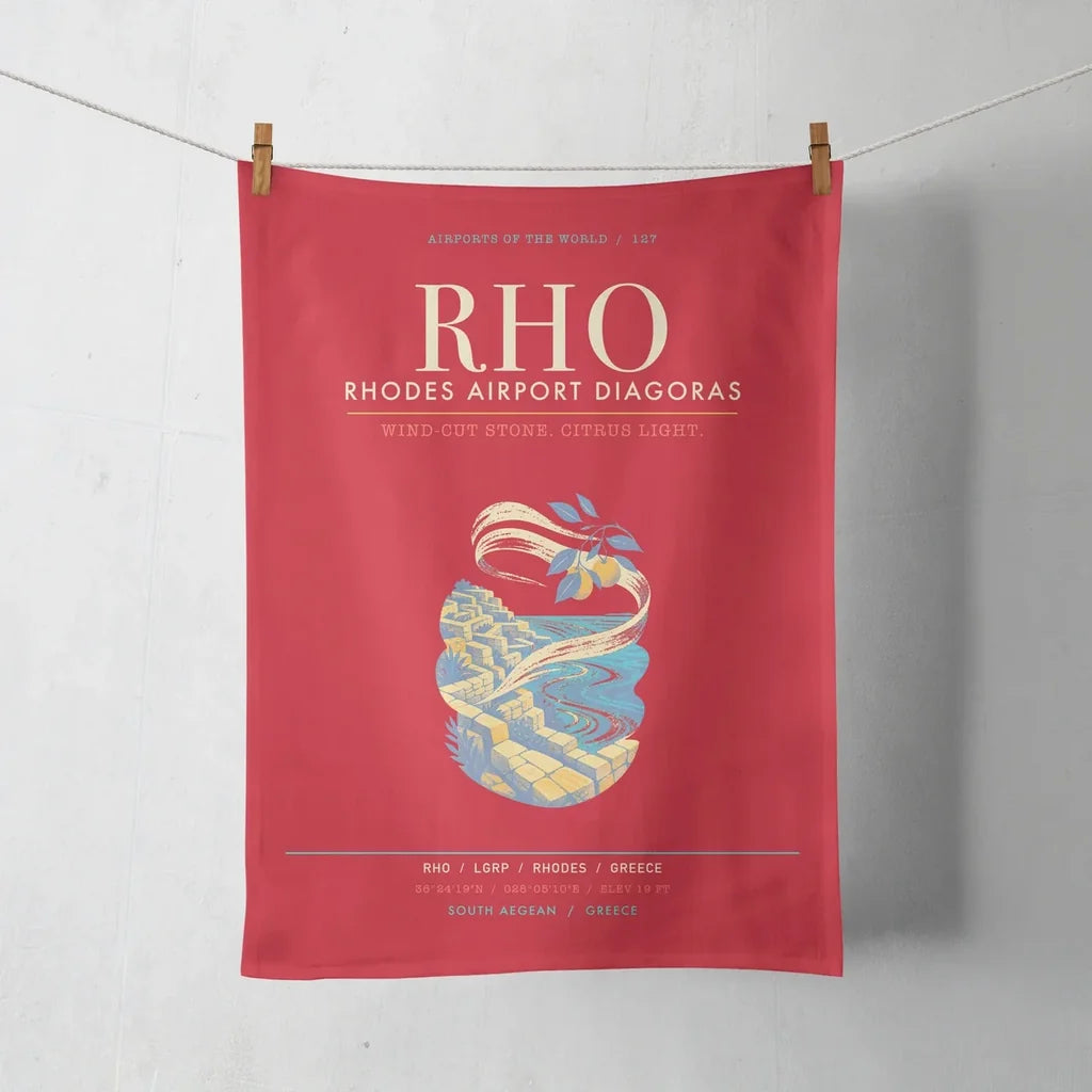 Rhodes Airport Diagoras RHO - Meltemi Citrus Stone Loom - Red