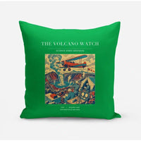 Thumbnail for VINTAGE G4042 - The Volcano Watch - Designed Pillows design on green
