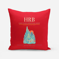 Thumbnail for Harbin Taiping International Airport (HRB) design on red pillow