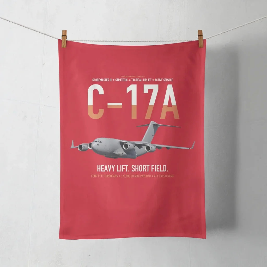 C-17A Globemaster III design on red towel