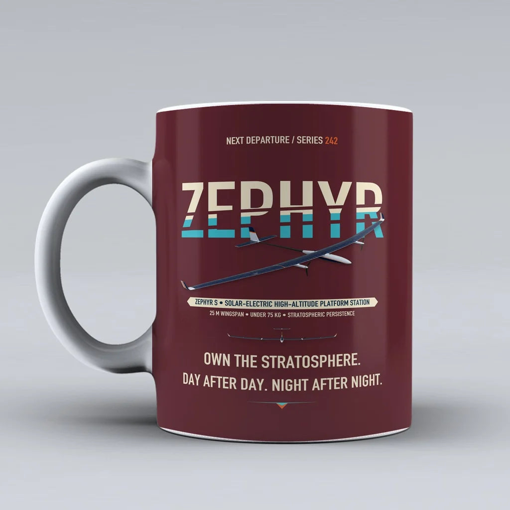 Zephyr S Mug design on dark red airbus