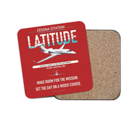 Thumbnail for Cessna Citation Latitude design on red 1 piece coaster