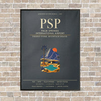 Thumbnail for Palm Springs International Airport PSP vertical canvas print - framed - gray background