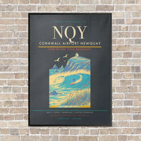 Thumbnail for Cornwall Airport Newquay NQY vertical canvas print - framed - gray background