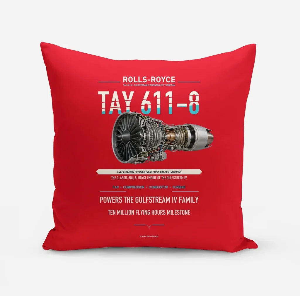 TAY 611-8 design on red pillow