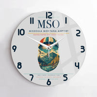 Thumbnail for Missoula Montana Airport (MSO) design on light gray no frame wall clock