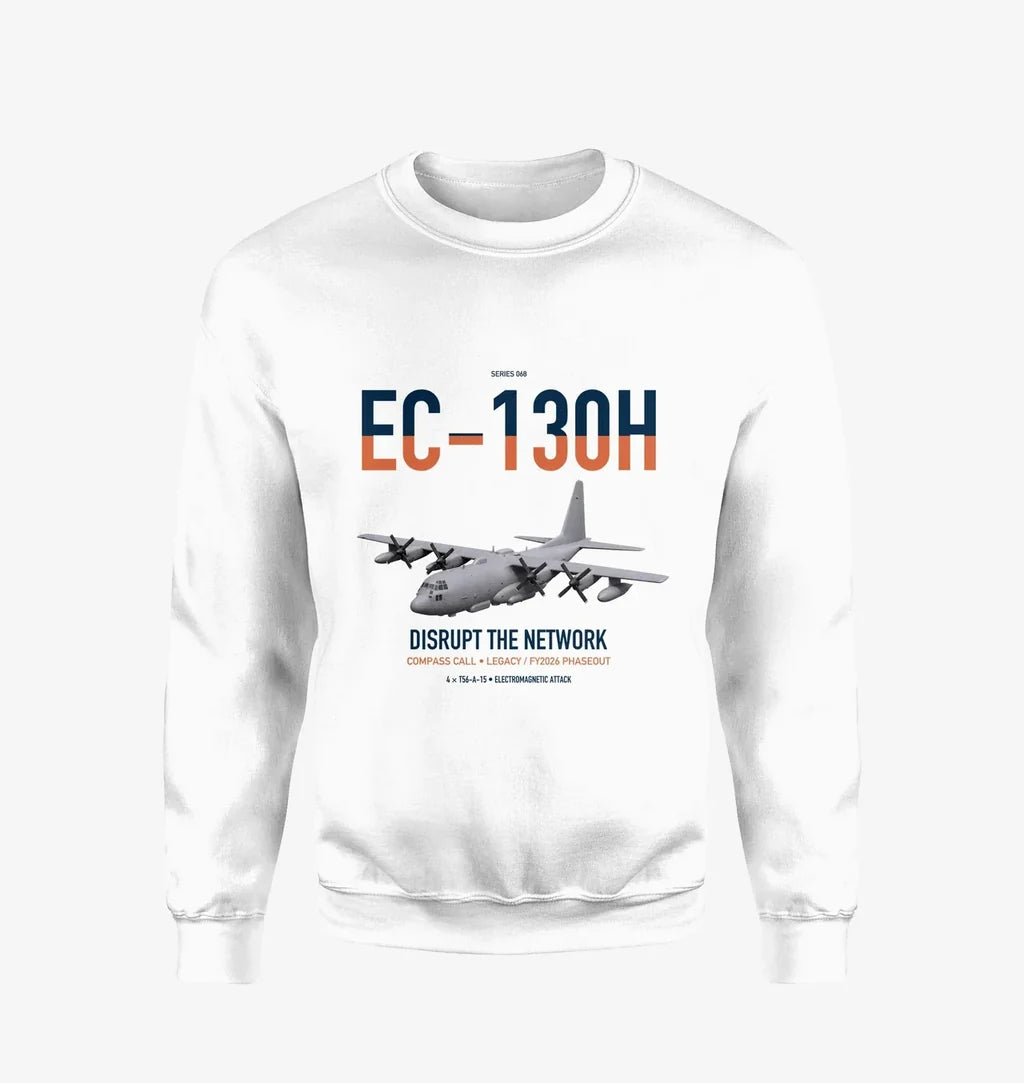 EC-130H Compass Call design on white sweatshirt