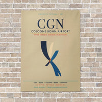Thumbnail for Cologne Bonn Airport CGN vertical canvas print - no frame - beige background