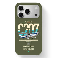 Thumbnail for Cessna T207A Stationair 8 design on green army magsafe iphone case, for iPhone 17 Pro