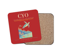 Thumbnail for Vilo Acuña Airport (CYO) design on red 1 piece coaster