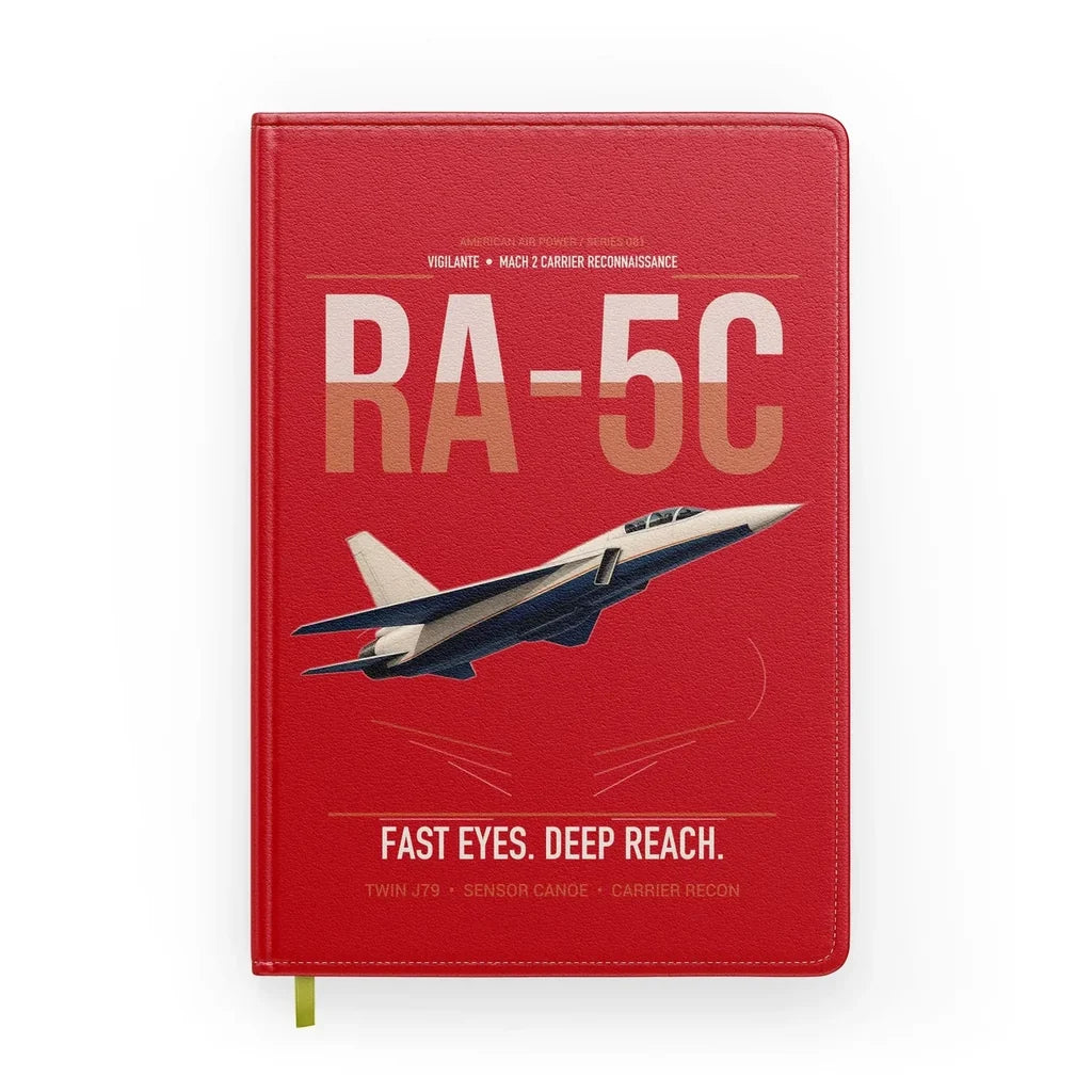 RA-5C Vigilante design on red notebook
