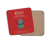 Thumbnail for Reno-Tahoe International Airport (RNO) design on red 1 piece coaster