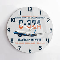 Thumbnail for C-32A Air Force Two Global Reach design on light gray no frame wall clock