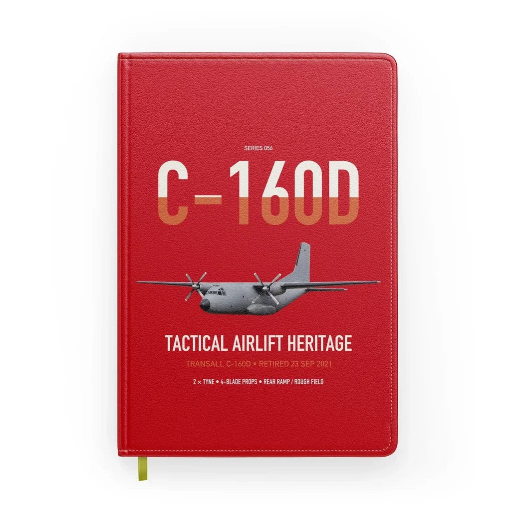 Transall C-160D design on red notebook