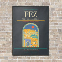 Thumbnail for Fes - Saiss Airport FEZ vertical canvas print - framed - gray background