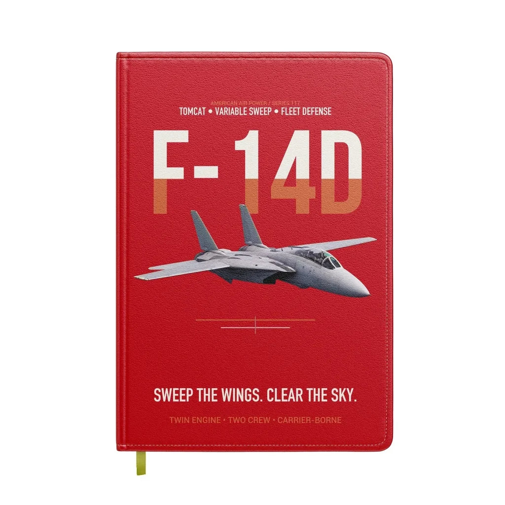 F-14D Tomcat Sweep The Wings Clear The Sky design on red notebook