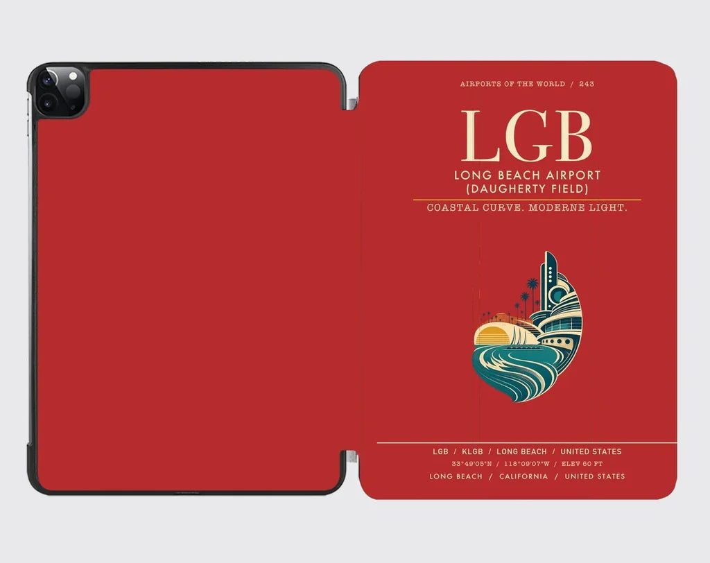 Long Beach Airport (Daugherty Field) (LGB) design on red ipad tablet case