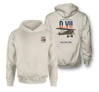 Thumbnail for Fokker D.VII design on khaki double-side hoodie, double-side print