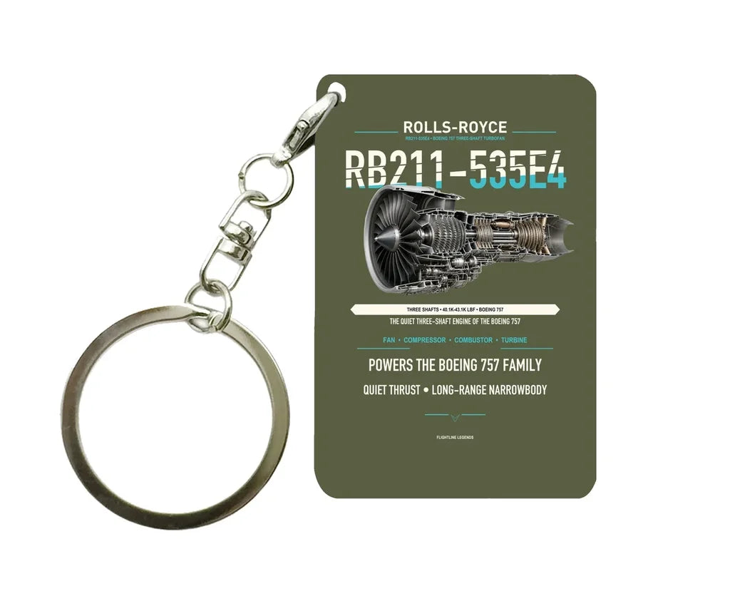 RB211-535E4 Key Chain design on green army key chain