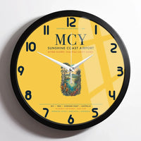 Thumbnail for Sunshine Coast Airport (MCY) design on yellow framed wall clock