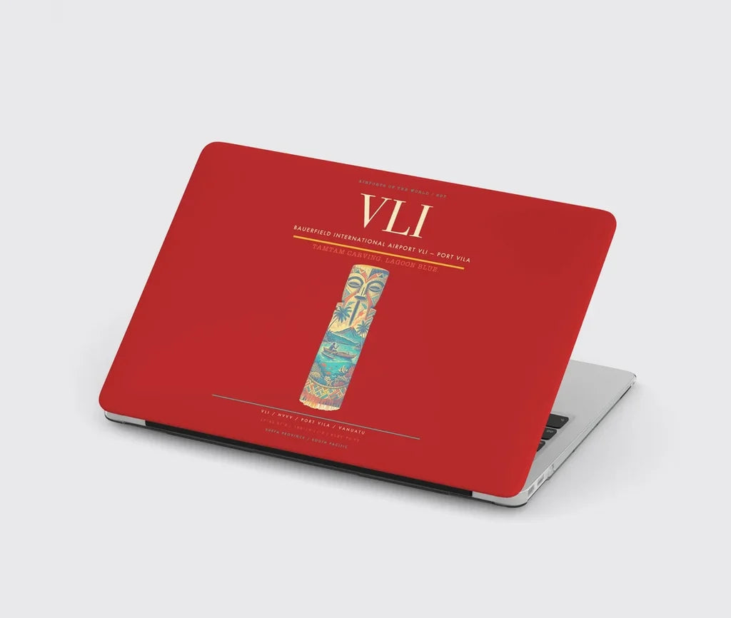 Bauerfield International Airport (VLI) design on red MacBook case
