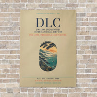 Thumbnail for Dalian Zhoushuizi International Airport DLC vertical canvas print - no frame - beige background