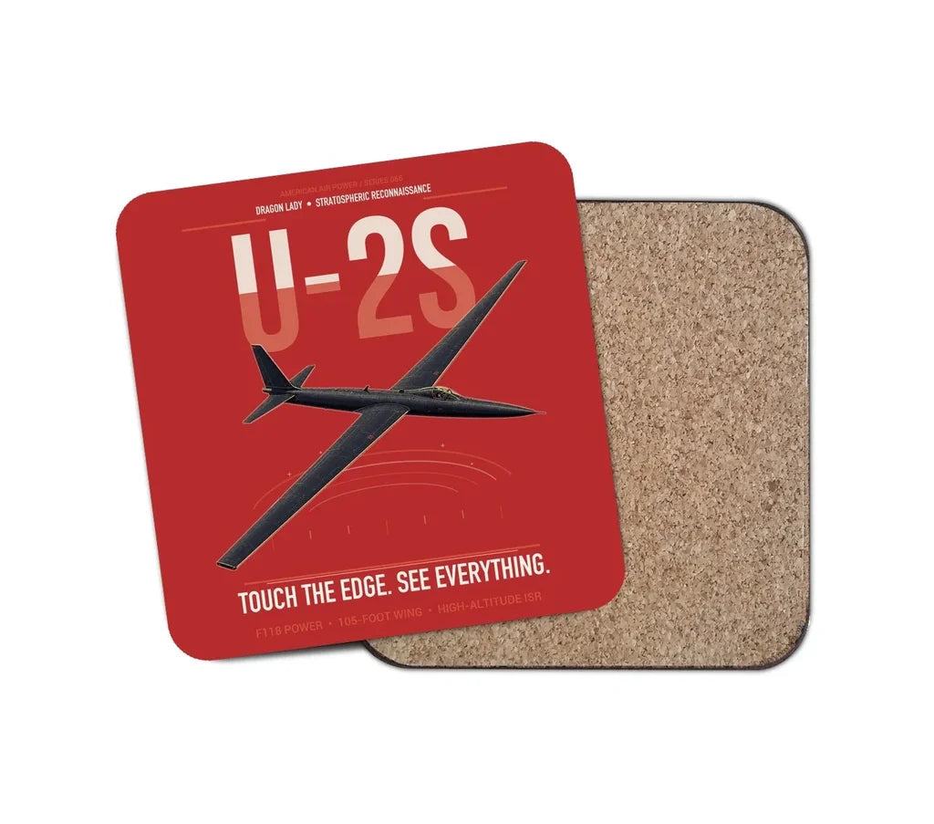 U-2S Dragon Lady design on red 1 piece coaster
