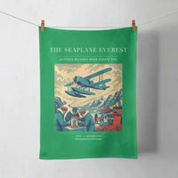 Thumbnail for VINTAGE G4296 - The Seaplane Everest - Designed Towels design on green