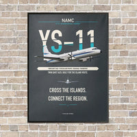 Thumbnail for NAMC YS-11A vertical canvas print - framed - gray background