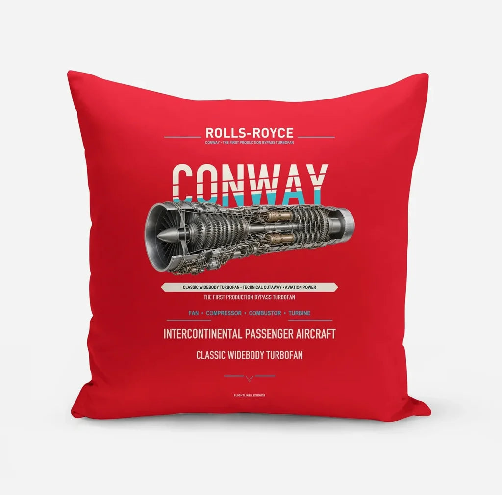 CONWAY design on red pillow