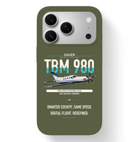 Thumbnail for Daher TBM 980 design on green army magsafe iphone case, for iPhone 17 Pro