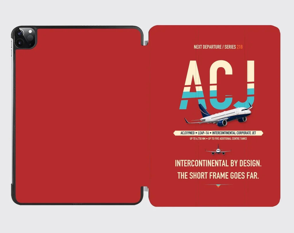 Airbus ACJ319neo design on red ipad tablet case