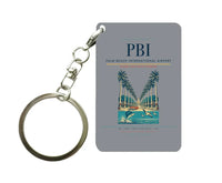 Thumbnail for Palm Beach International Airport (PBI) design on gray key chain