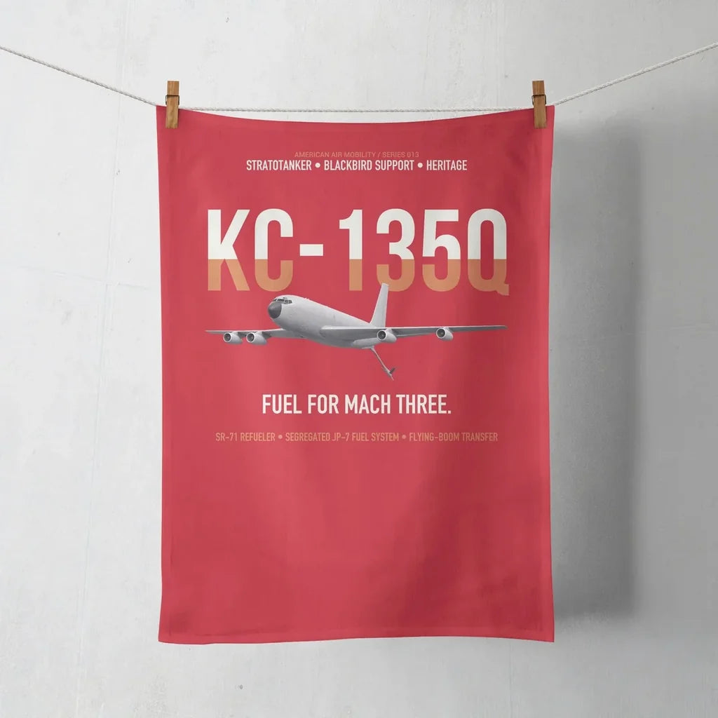 KC-135Q Blackbird Tanker design on red towel