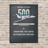 Thumbnail for Cessna Citation 500 - Citation I vertical canvas print - framed - gray background