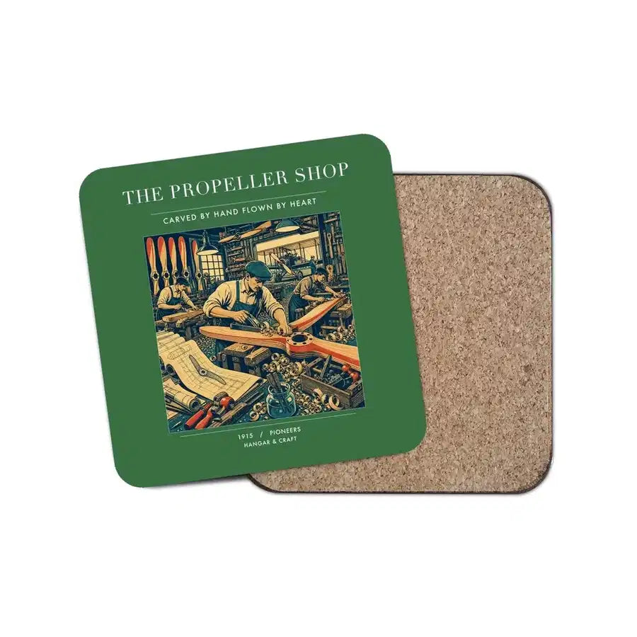 The Propeller Shop - Designed Coasters design on green 1-piece
