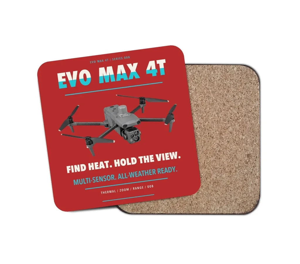 Autel EVO Max 4T design on red 1 piece coaster